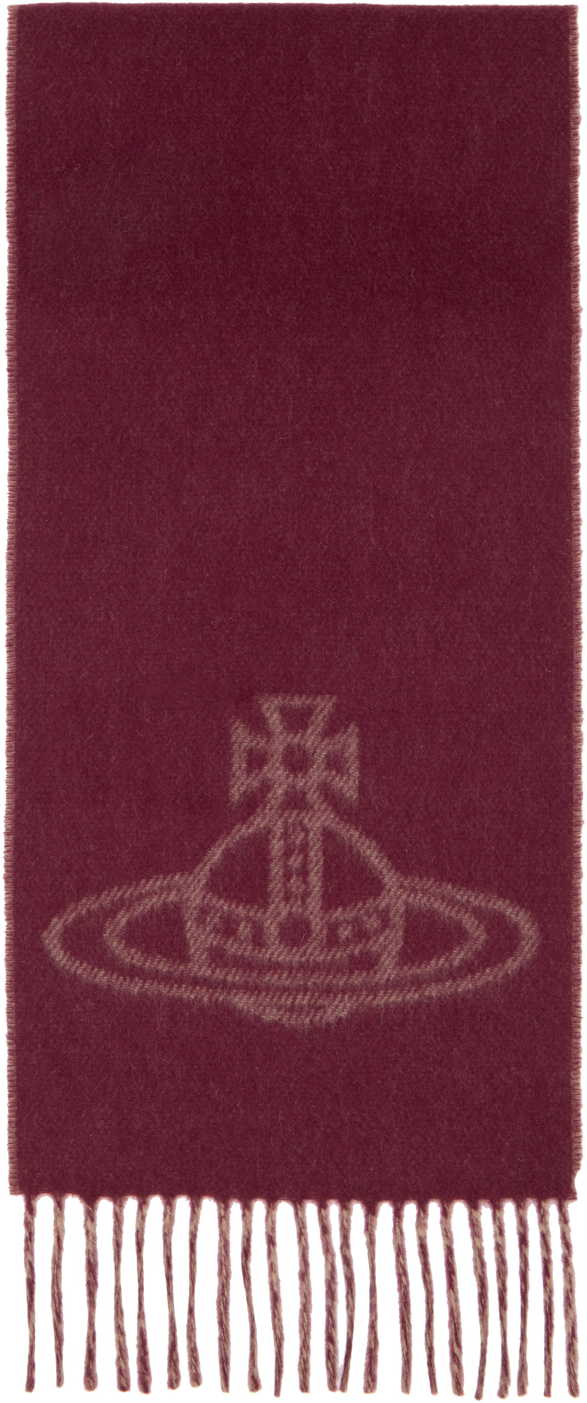 Vivienne Westwood Beige & Burgundy Single Orb Double Scarf