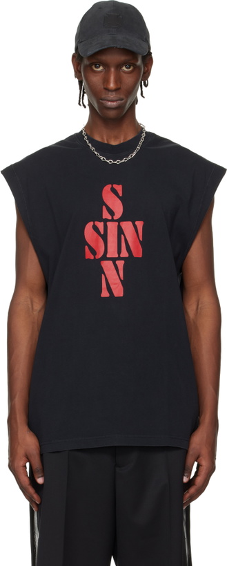 Photo: VETEMENTS Black 'SIN' Sleeveless Top