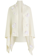 Bernadette Shirene Embroidered Cashmere-blend Shawl Ivory