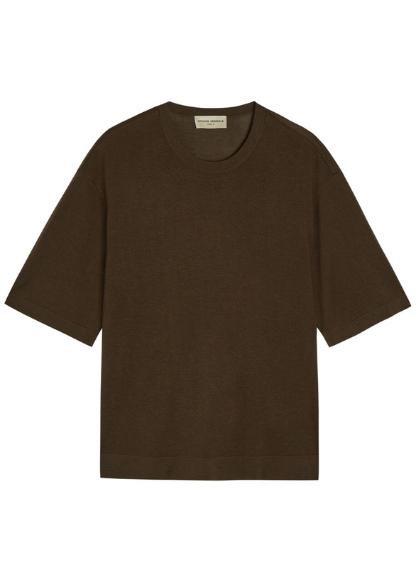 Photo: Officine Générale Boris Knit T-shirt Dark Brown
