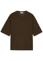 Officine Générale Boris Knit T-shirt Dark Brown