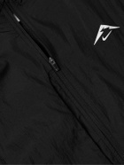 Nike Running - Trail Aireez Logo-Print Mesh-Trimmed Ripstop and Crinkled-Shell Jacket - Black