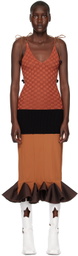 ANDREJ GRONAU SSENSE Exclusive Brown Midi Dress