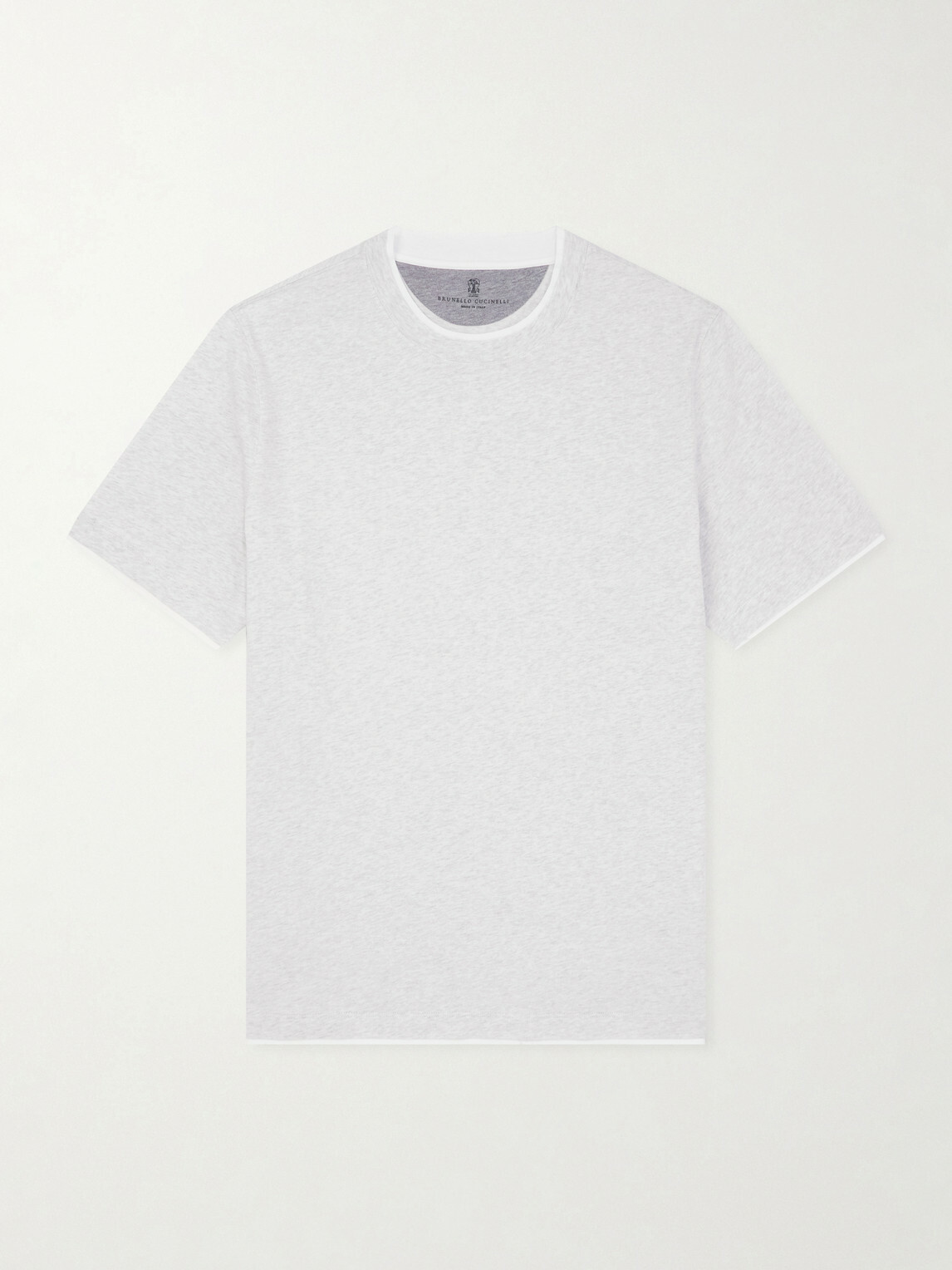 Brunello Cucinelli - Layered Cotton-Jersey T-Shirt - Gray