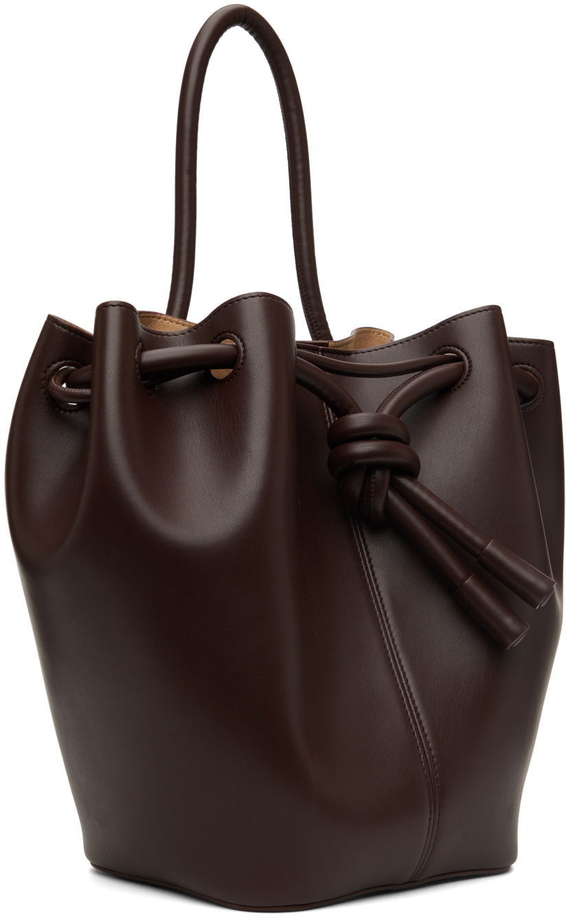 Nanushka Brown Medium Vegan Leather Elongated Bucket Bag