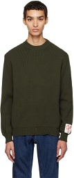 Golden Goose Green Distressed Sweater