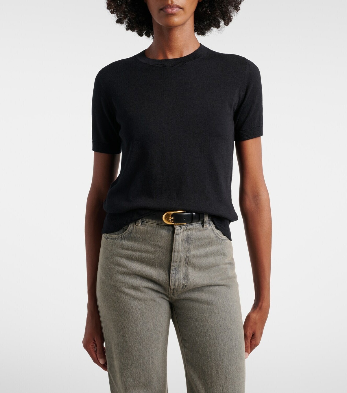 'S Max Mara Cotton, silk, and cashmere knitted top