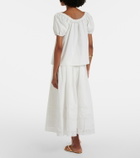 Faithfull Lyon lace-trimmed cotton maxi skirt