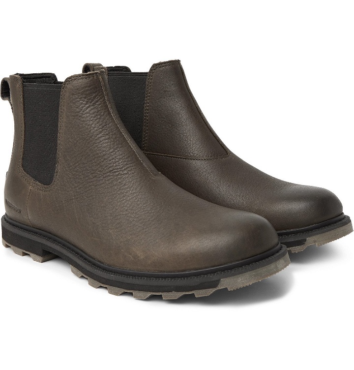 Photo: Sorel - Madson II Burnished Textured-Leather Chelsea Boots - Brown