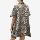GANNI Women's Print Denim Mini Dress in Leopard