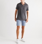 Officine Générale - Julian Slim-Fit Garment-Dyed Cotton and Linen-Blend Shorts - Blue