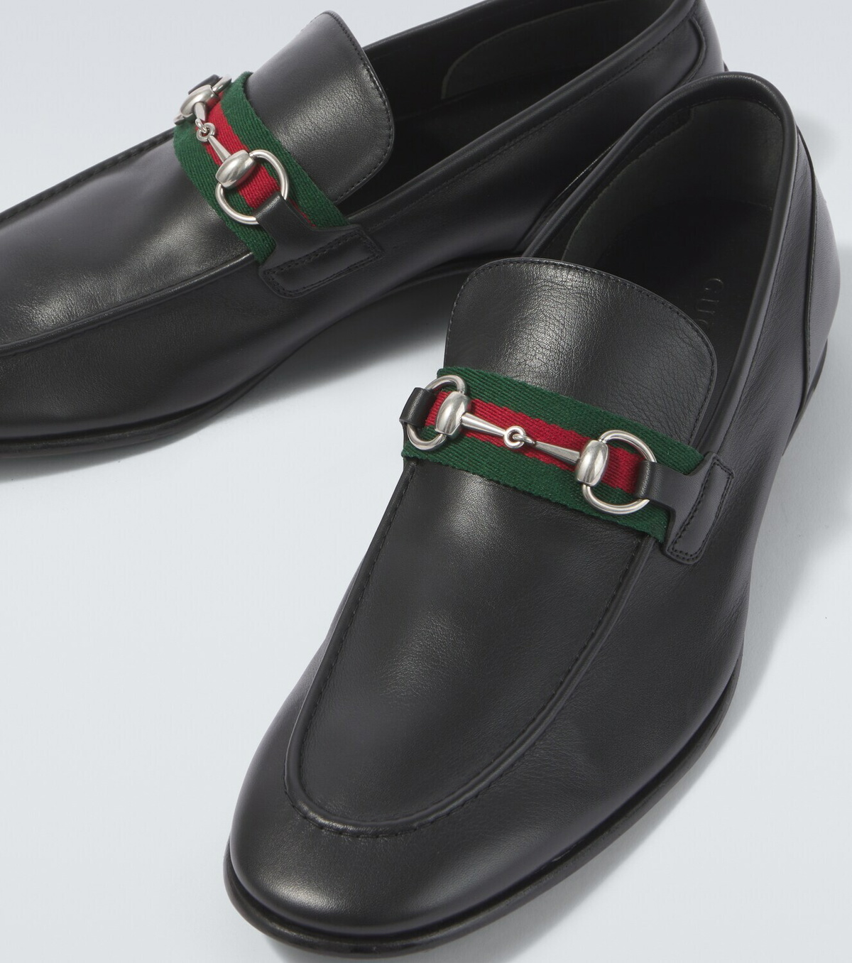 Gucci Como Horsebit Web Stripe leather loafers