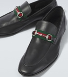 Gucci Como Horsebit Web Stripe leather loafers