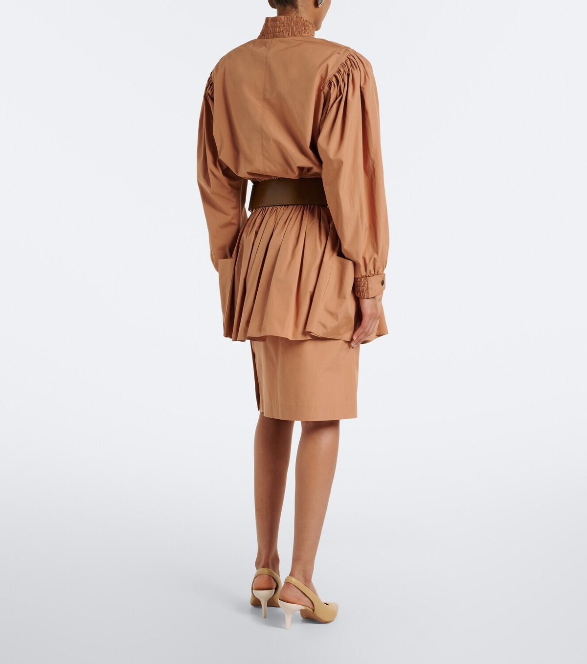 Chloé Layered cotton gabardine midi skirt