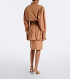Chloé Layered cotton gabardine midi skirt