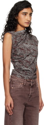 Vivienne Westwood Burgundy & Gray Hebo T-shirt