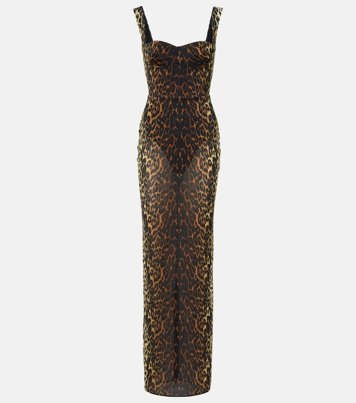 Alex Perry Leopard-print mesh gown