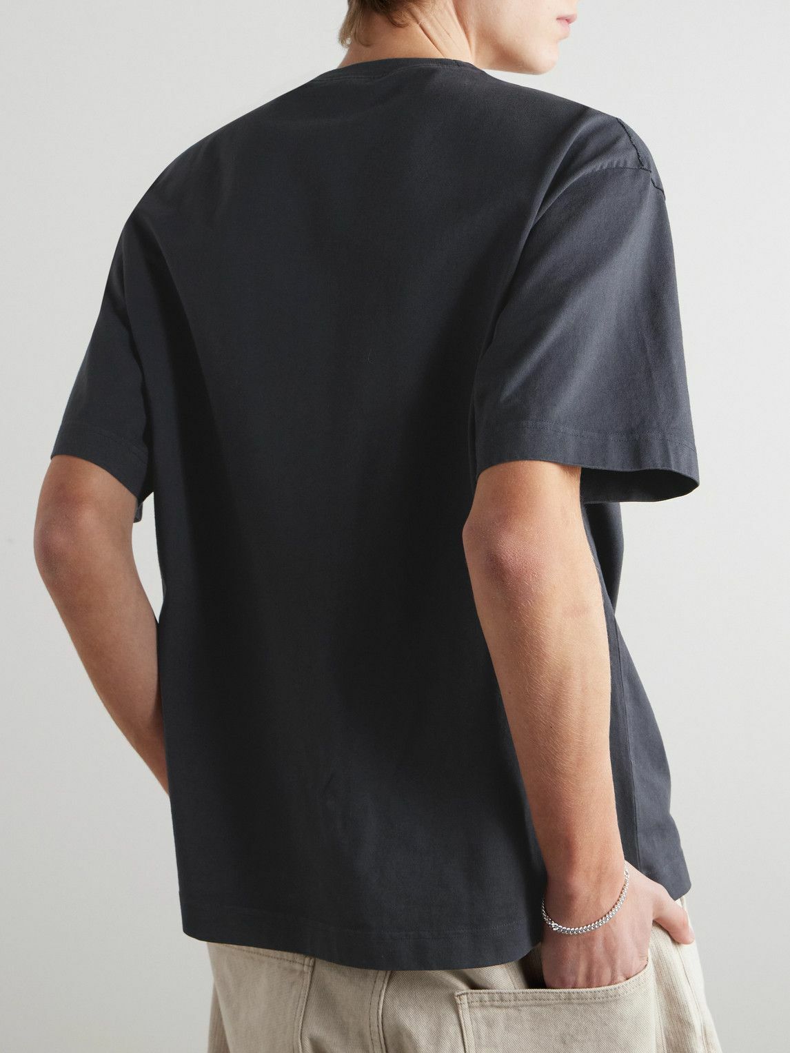 Acne Studios - Exford Logo-Flocked Cotton-Jersey T-Shirt