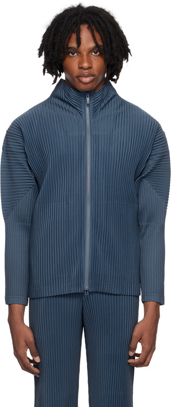 Photo: HOMME PLISSÉ ISSEY MIYAKE Blue Color Pleats Jacket