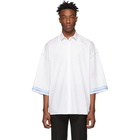 Haider Ackermann White and Blue Cotton Shirt