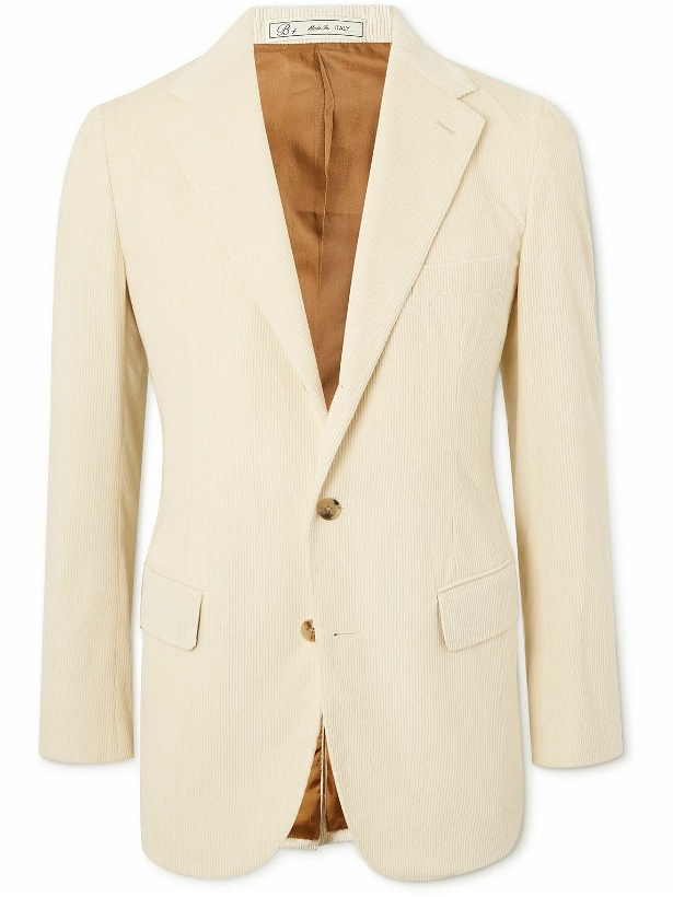 Photo: UMIT BENAN B - Cotton and Cashmere-Blend Corduroy Suit Jacket - Neutrals