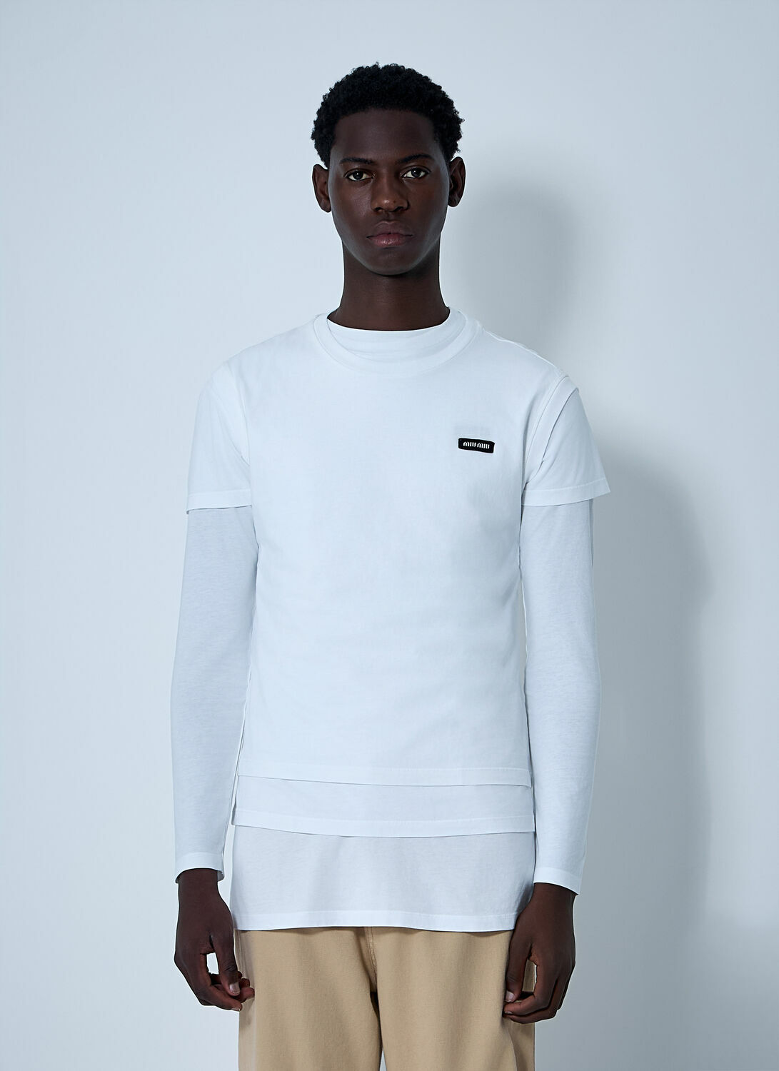 Miu Miu Set Of Three Logo Motif T-Shirts