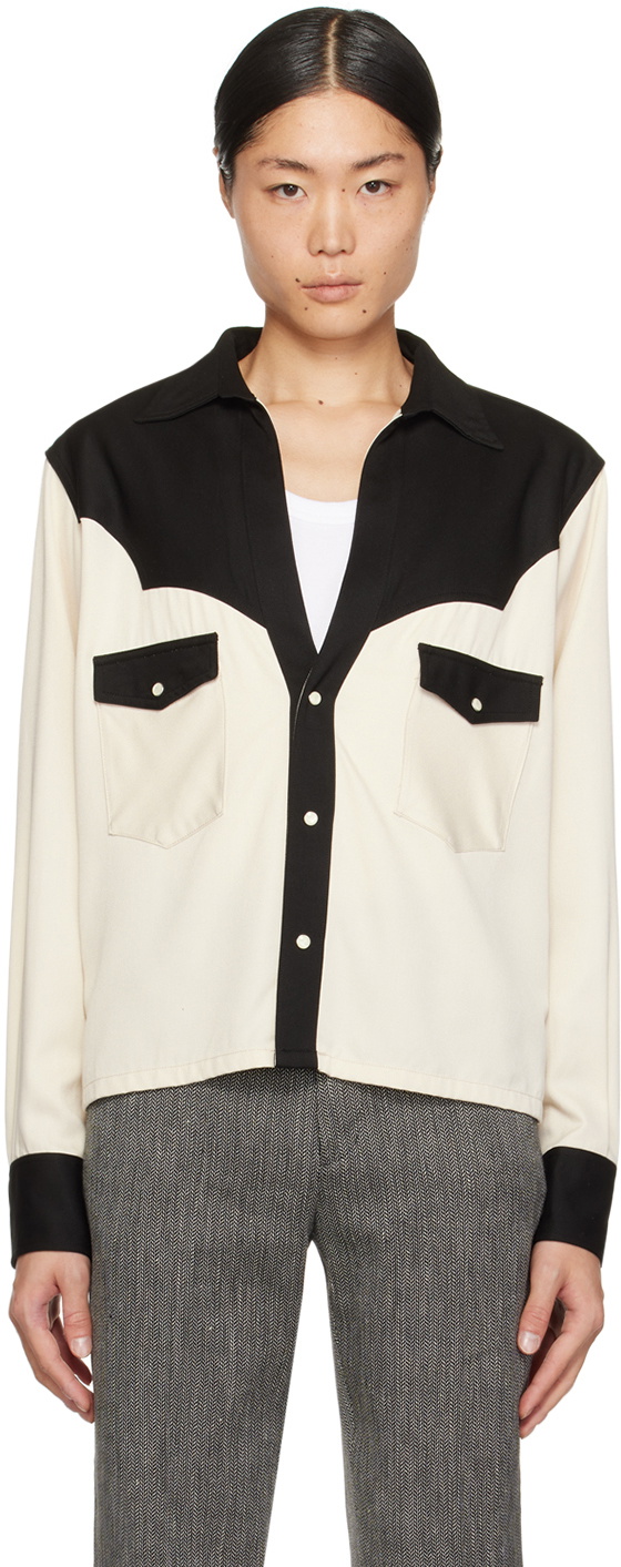 The Letters Off-White & Black Western Shirt