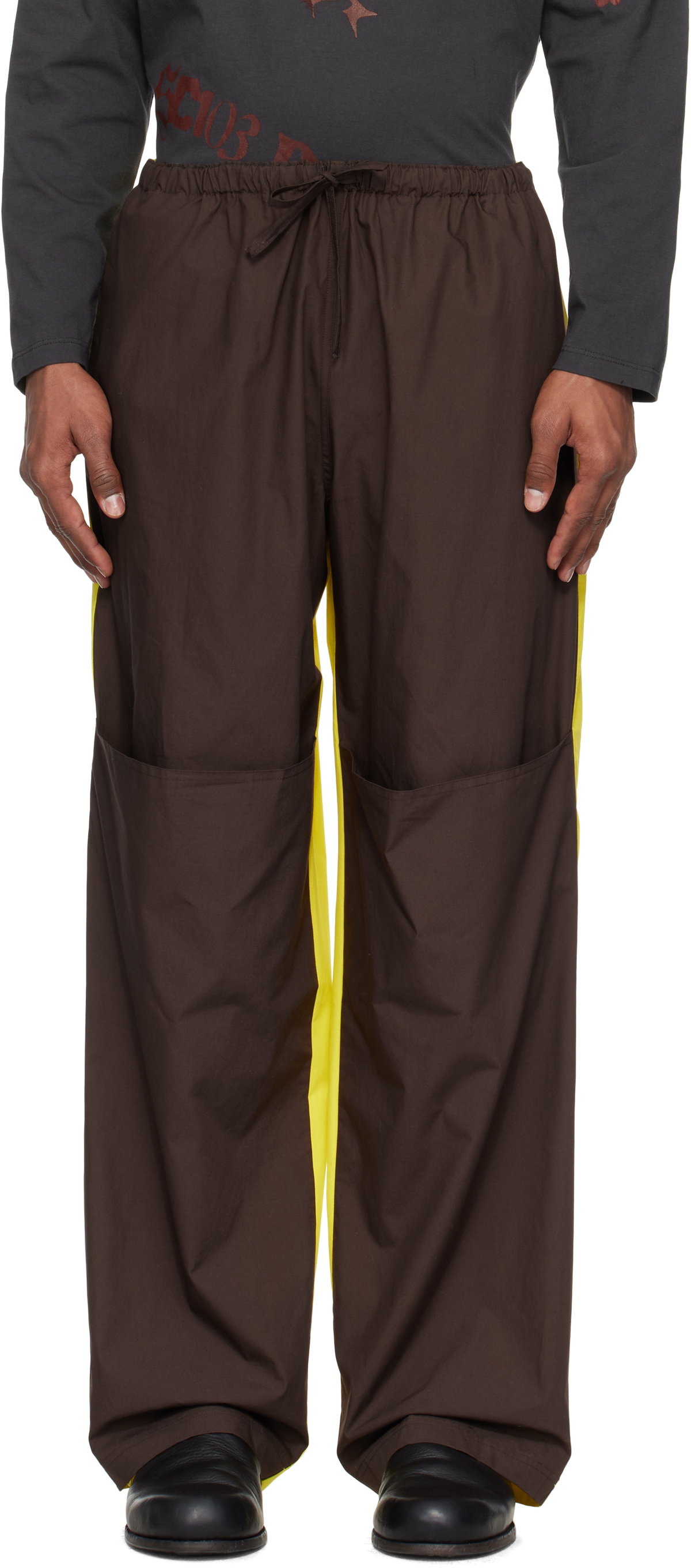 SC103 SSENSE Exclusive Brown & Yellow Prize Trousers