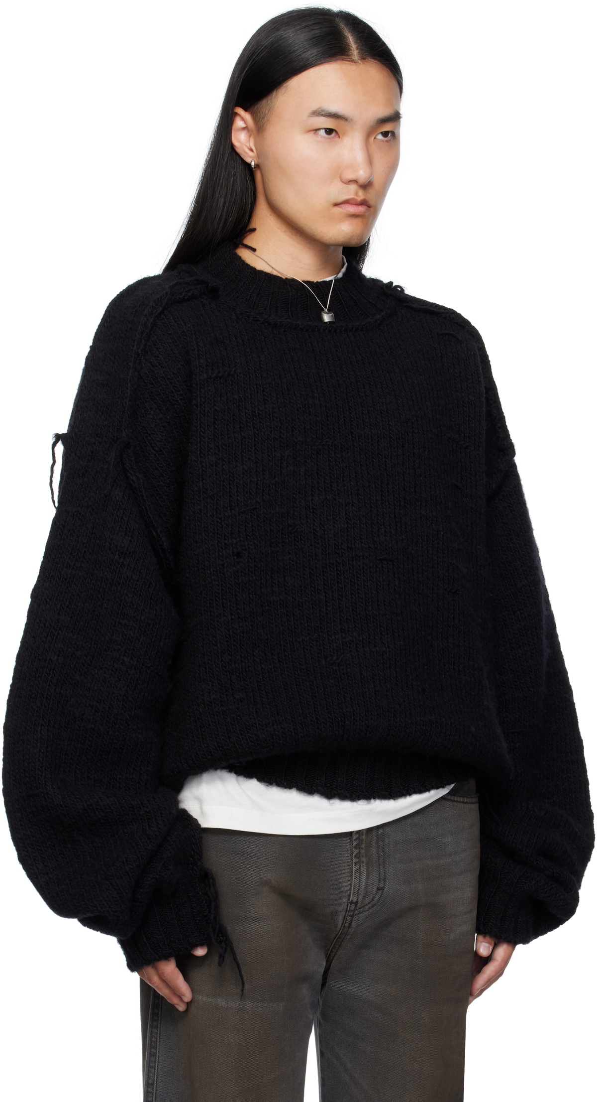 LU'U DAN Black Kingpin Knit Sweater