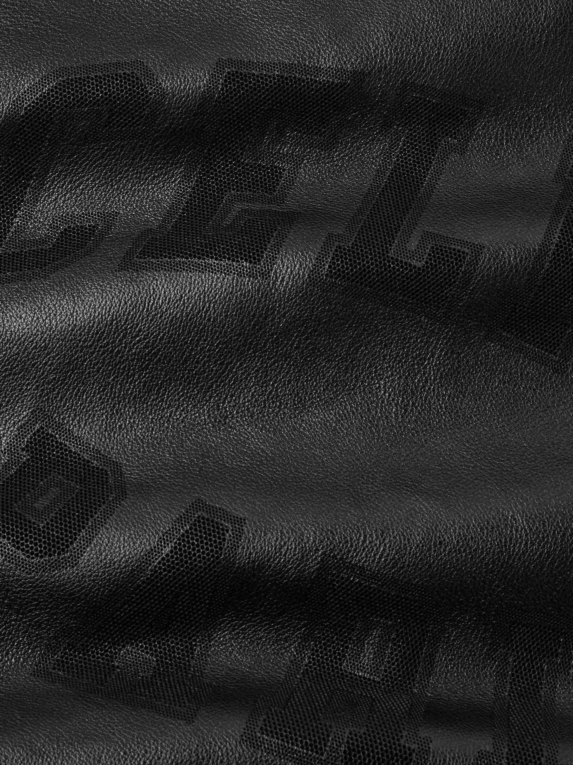 CELINE - Printed Leather Hooded Blouson Jacket - Black