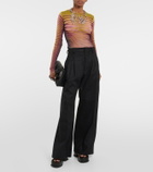 Jean Paul Gaultier Striped mesh top