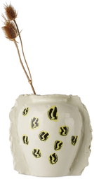 DUM KERAMIK Off-White Multi Smiley Face Vase