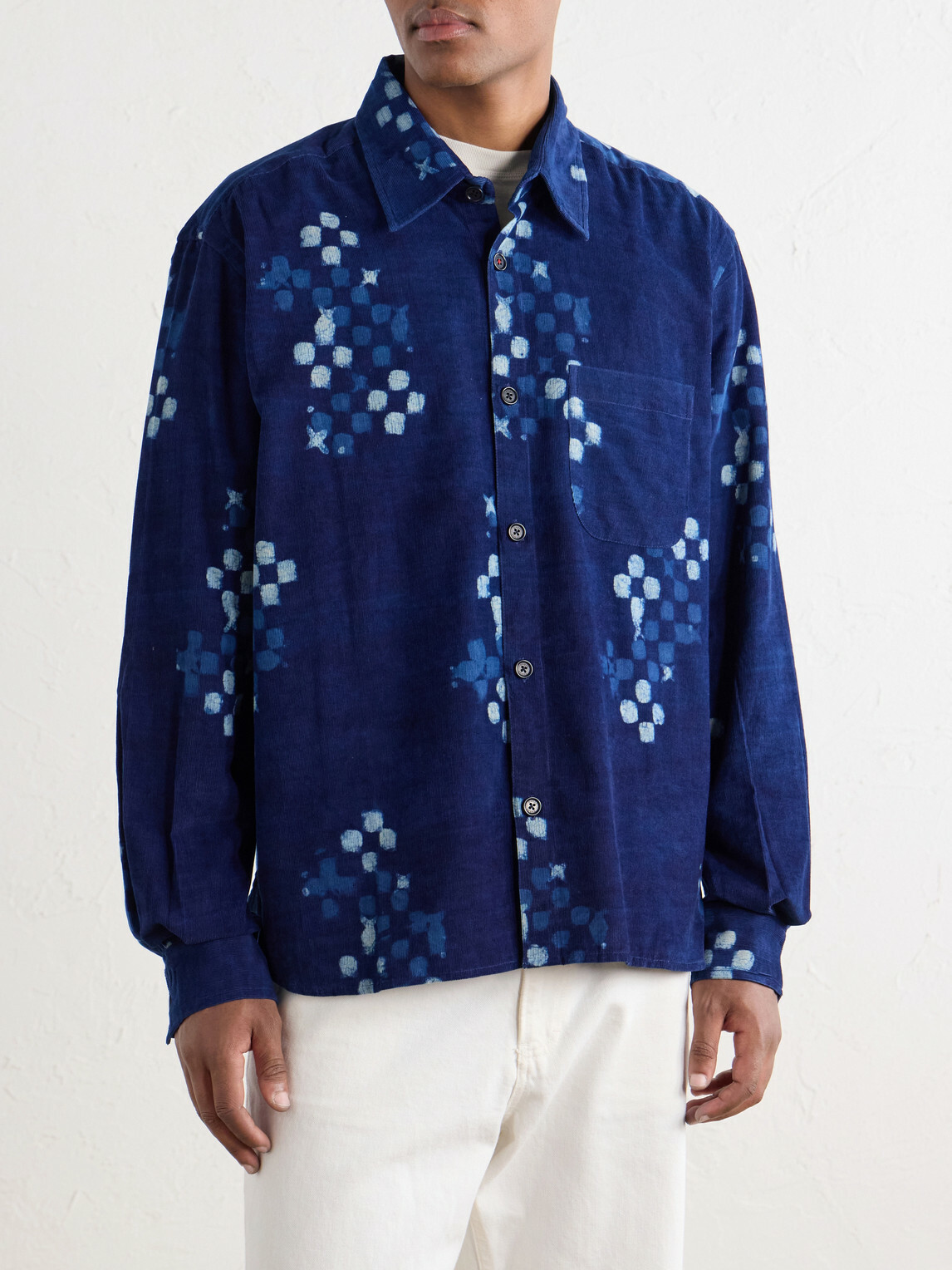 Kardo - Luis Printed Cotton-Corduroy Shirt - Blue