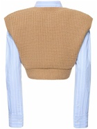 ALEXANDER WANG - Oxford Cotton Crop Shirt W/vest
