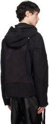 Juntae Kim Black Gather-Slashed Jacket
