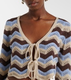 Bananhot Miana open-knit cotton-blend crop top
