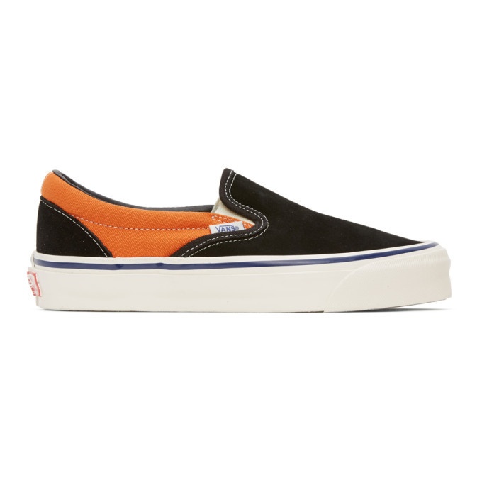 Photo: Vans Orange and Black OG Classic Slip-On LX Sneakers