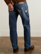 Polo Ralph Lauren - Straight-Leg Appliquéd Distressed Jeans - Blue