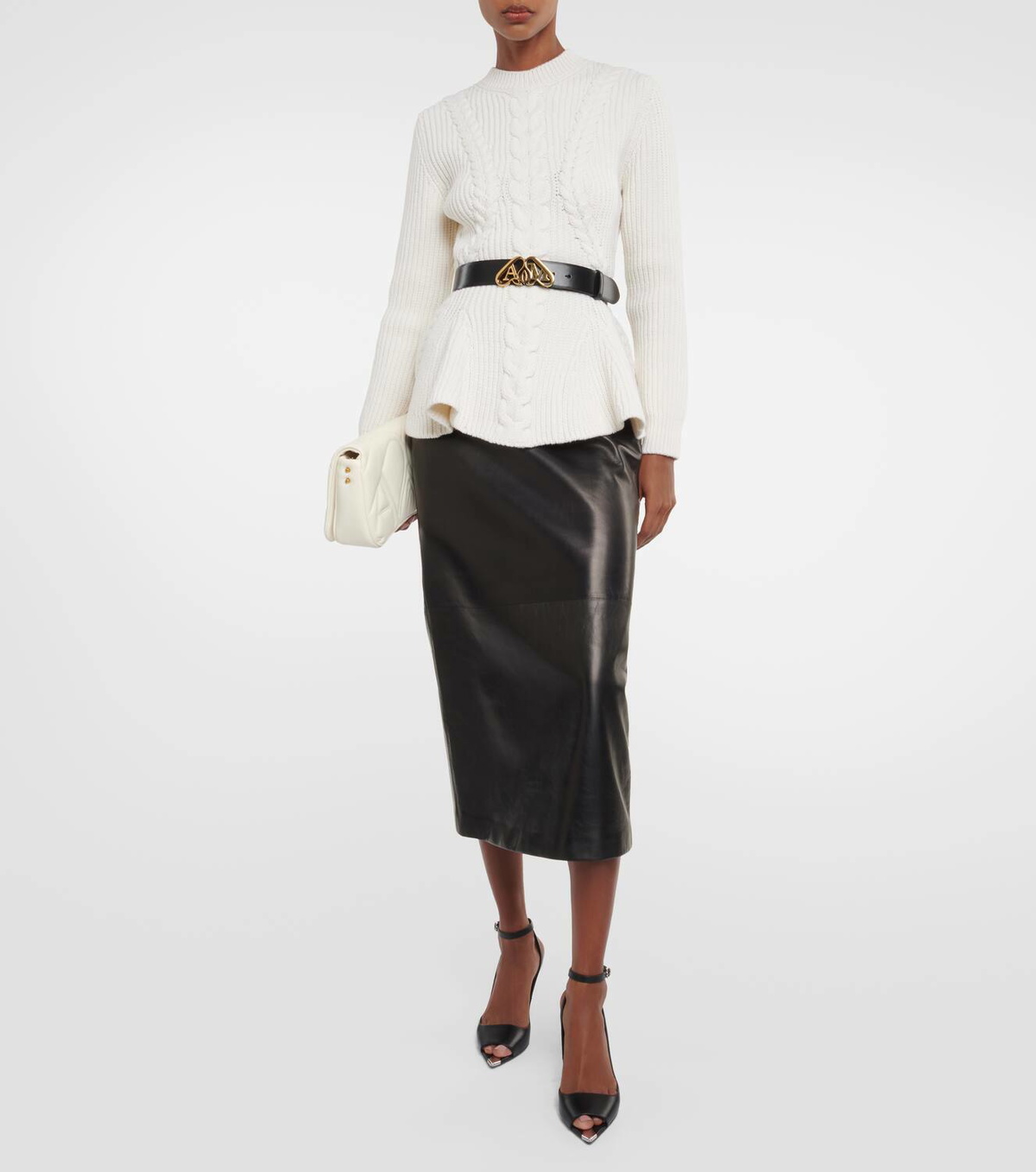 Alexander McQueen Peplum wool and cashmere sweater