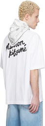 Maison Kitsuné White 'Maison Kitsuné' Handwriting Oversize T-shirt