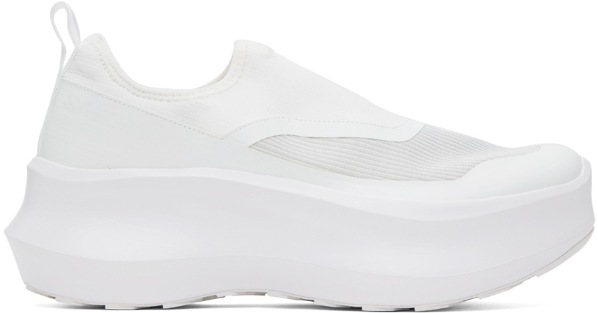 Photo: Comme des Garçons Homme Plus White Salomon Edition Slip On Platform Sneakers