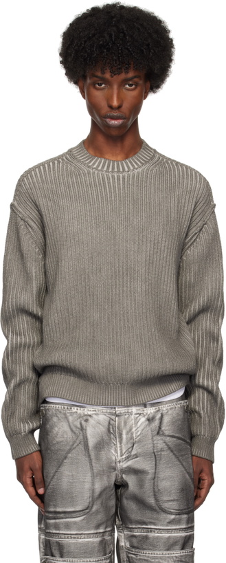 Photo: GUESS USA Gray Vintage Washed Crewneck Sweater