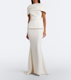 Safiyaa Loura peplum crêpe gown