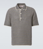 Orlebar Brown Lowry striped crochet cotton polo sweater