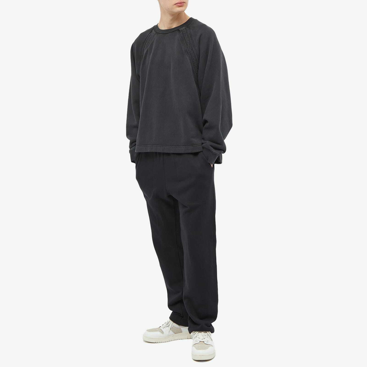 Acne Studios Men's Farmy Chain Rib Crew Sweat in Black Acne Studios