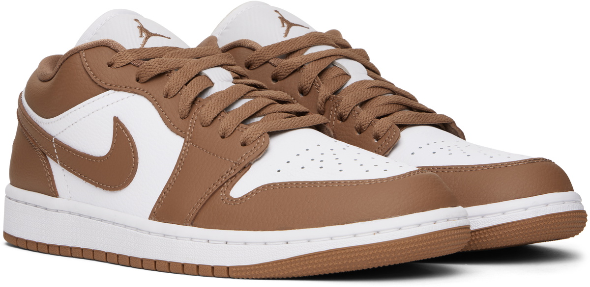 Nike Jordan White & Brown Air Jordan 1 Low Sneakers