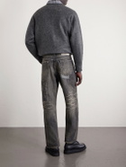 Neighborhood - Savage Distressed Wide-Leg Jeans - Black