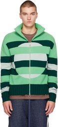 Edward Cuming Green Optical Vortex Window Sweater