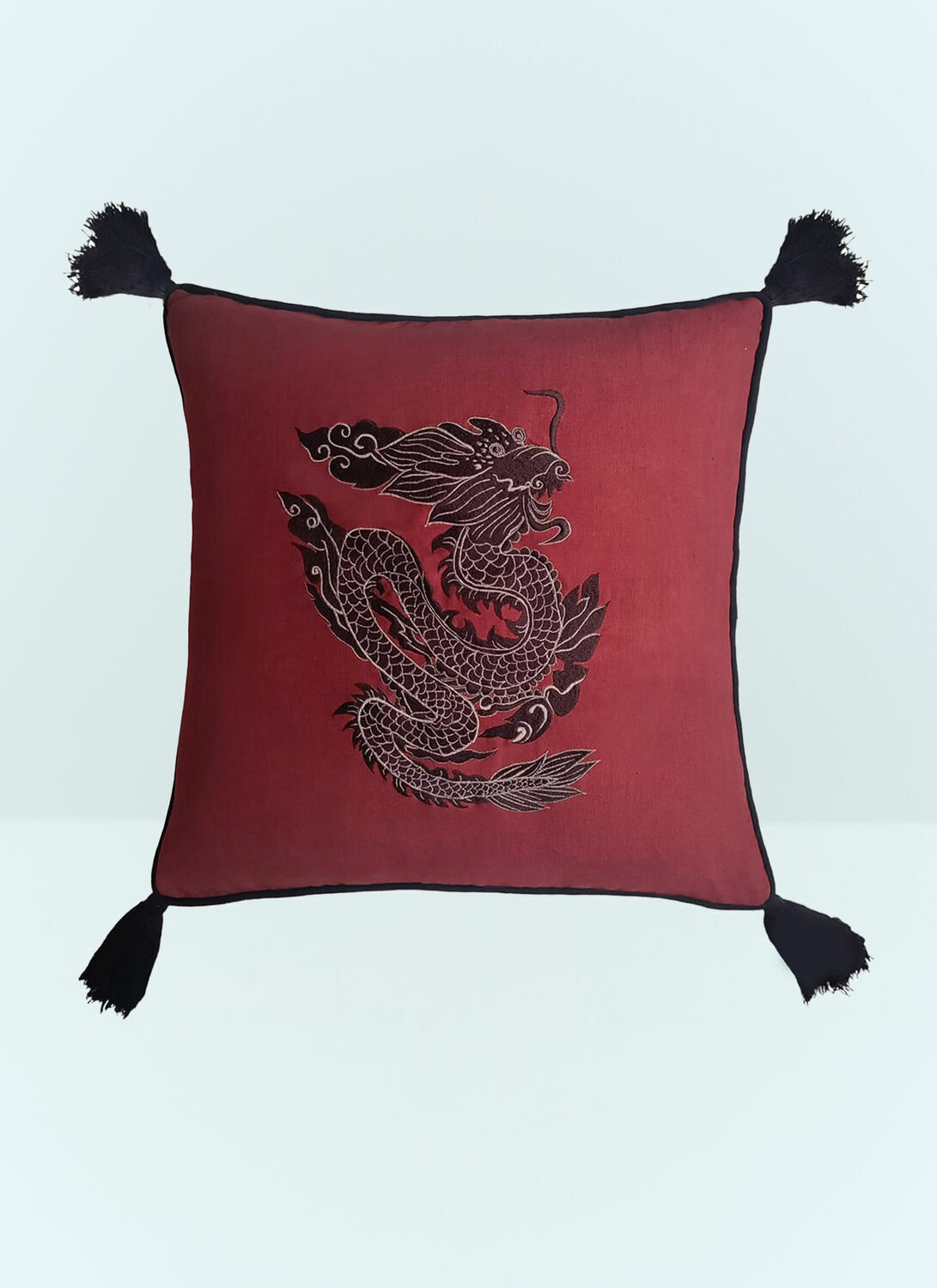 Les-Ottomans Dragon Embroidered cushion