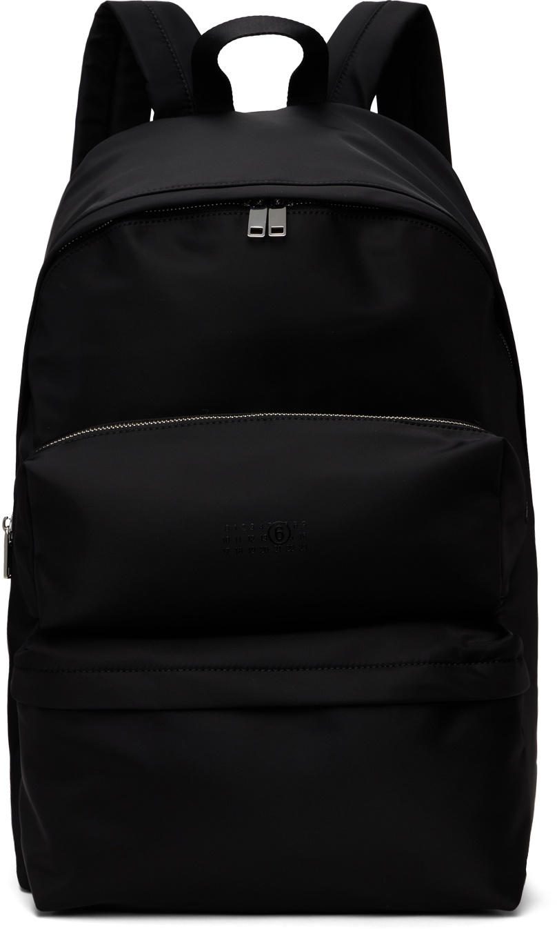 MM6 Maison Margiela Black Nylon Three Pockets Backpack MM6